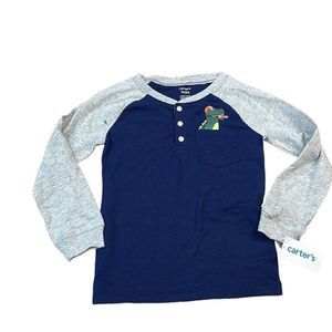 Carter's Toddler Boys Dinosaur Pocket Henley Size 5T
